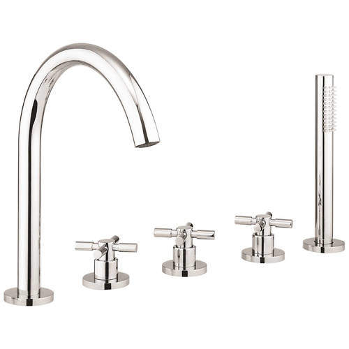 Croswater Totti II 5 Hole Bath Shower Mixer Tap With Kit (Chrome).