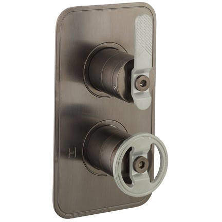 Crosswater UNION Thermostatic Shower Valve (1 Outlet, Black & Nickel).