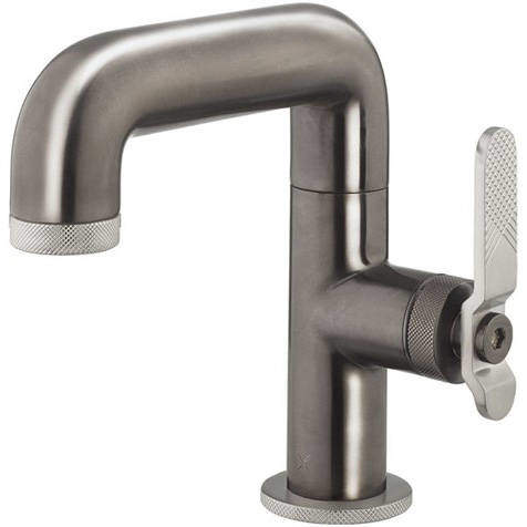 Crosswater UNION Basin Mixer Tap With Nickel Lever Handle (Brushed Black).