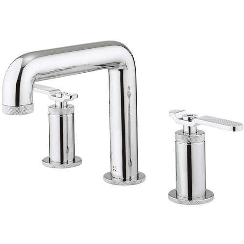 Crosswater UNION Three Hole Deck Mounted Basin Mixer Tap (Chrome).