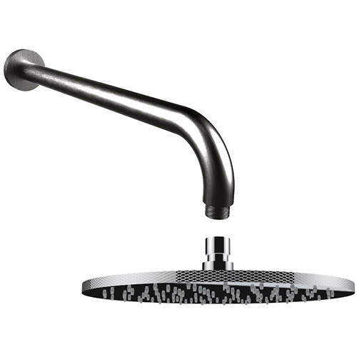 Crosswater UNION 250mm Round Shower Head & Arm (Brushed Black).