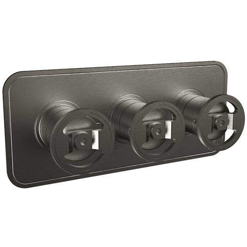 Crosswater UNION Thermostatic Shower Valve (3 Outlets, Brushed Black).