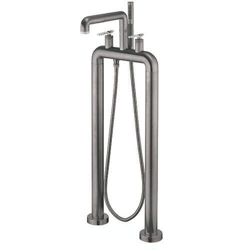 Crosswater UNION Free Standing BSM Tap, Nickel Lever Handles (Br Black).