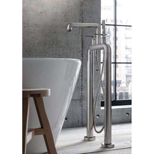 Crosswater UNION Free Standing BSM Tap, Black Lever Handles (Br Nickel).