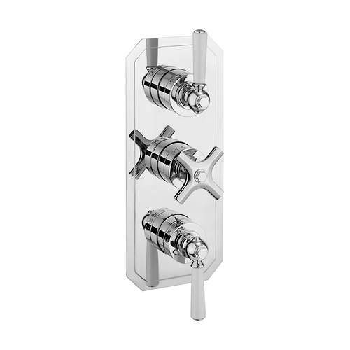 Crosswater Waldorf Thermostatic Shower Valve (2 Outlet, Chrome & White).