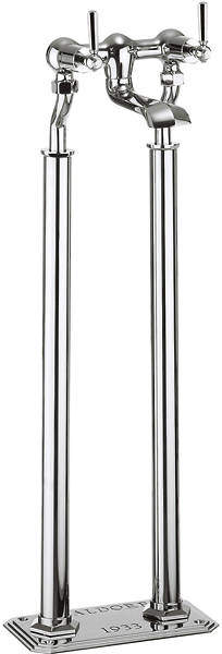 Crosswater Waldorf Floorstanding Bath Filler Tap With Chrome Lever Handles.