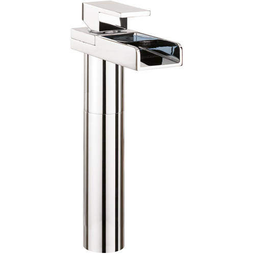 Crosswater Water Square Tall Basin Mixer Tap (Chrome).