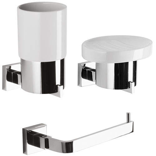 Crosswater Zeya Bathroom Accessories Pack 2 (Chrome).