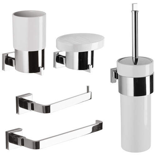 Crosswater Zeya Bathroom Accessories Pack 4 (Chrome).