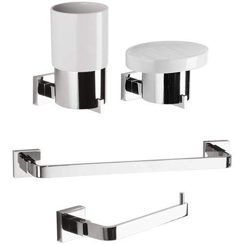 Crosswater Zeya Bathroom Accessories Pack 6 (Chrome).