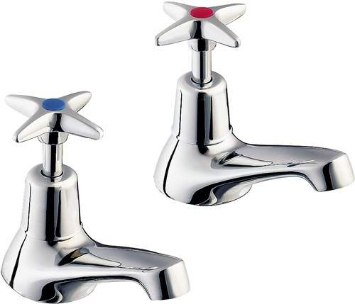 Deva Cross Handle Basin Taps (Pair).