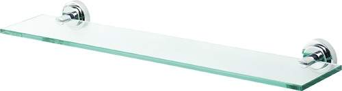 Deva Abbie Glass Shelf 600 x 130mm (Chrome).