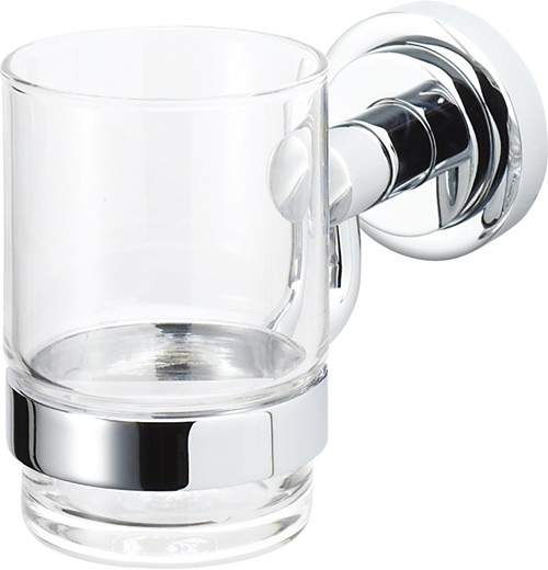 Deva Abbie Glass Tumbler And Holder (Chrome).