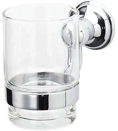 Deva Madison Glass Tumbler And Holder (Chrome).