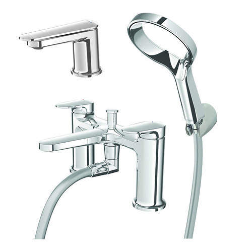 Methven Aio Basin & Bath Shower Mixer Tap Pack (Chrome).