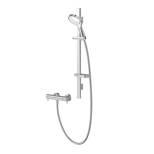 Methven Aurajet Aio Cool Thermostatic Bar Shower Kit (Chrome & White).