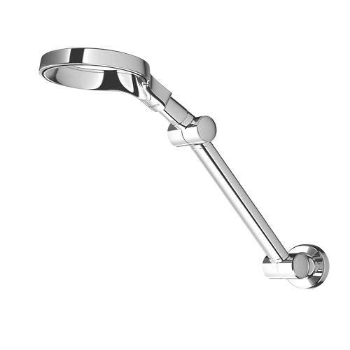 Methven Aurajet Aio Hi-Rise Shower Head & Arm (Chrome).