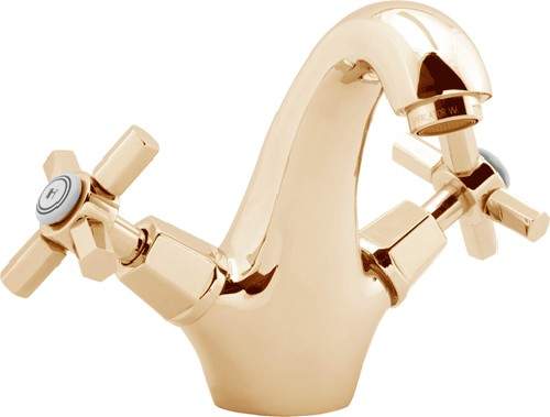 Deva Artesian Mono Basin Mixer Tap With Pop Up Waste (Gold).