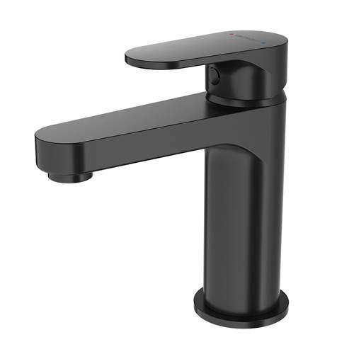 Methven Breeze Basin Mixer Tap With Press Top Waste (Matt Black).