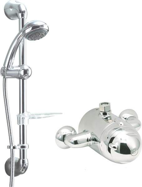 Deva Azure Thermostatic Exposed Shower Kit (Chrome).