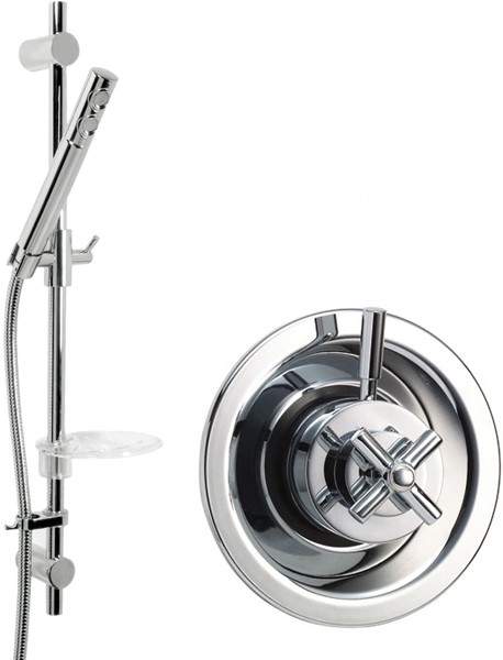 Deva Envy Modern Thermostatic Concealed Shower Kit (Chrome).