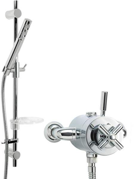 Deva Envy Modern Thermostatic Exposed Shower Kit (Chrome).