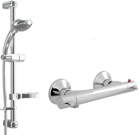 Deva Vision Modern Thermostatic Bar Shower Kit (Chrome).