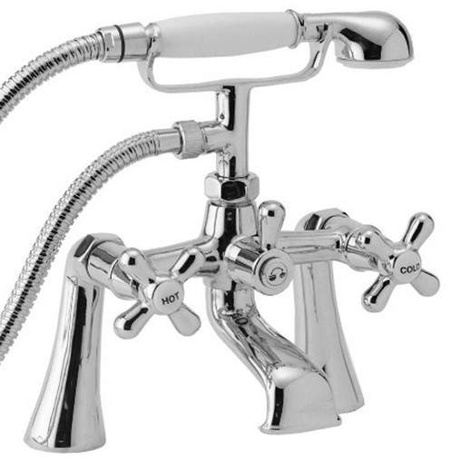 Deva Consort Bath Shower Mixer Tap With Shower Kit (Chrome).