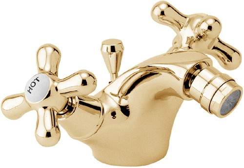 Deva Consort Mono Bidet Mixer Tap With Pop Up Waste (Gold).