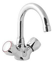 Deva Profile Mono Basin Mixer Tap With Swivel Spout & Pop Up Waste (Chrome).