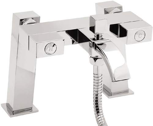 Deva Edge Bath Shower Mixer Tap With Shower Kit And Wall Bracket.