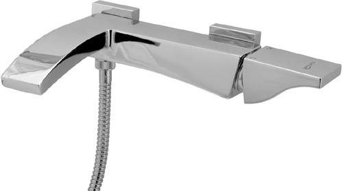 Deva Fischio Wall Mounted Bath Shower Mixer Tap (Chrome).