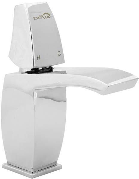 Deva Fischio Mono Basin Mixer Tap With Pop Up Waste (Chrome).