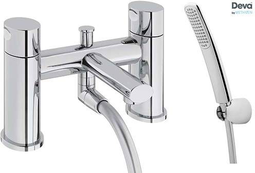 Deva Funky Bath Shower Mixer Tap With Shower Kit (Chrome).