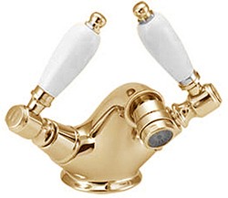 Deva Georgian Mono Bidet Mixer Tap With Pop Up Waste (Gold).