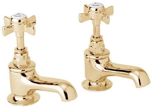 Deva Imperial Basin Taps (Pair, Gold).