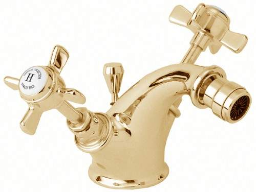 Deva Imperial Mono Bidet Mixer Tap With Pop Up Waste (Gold).