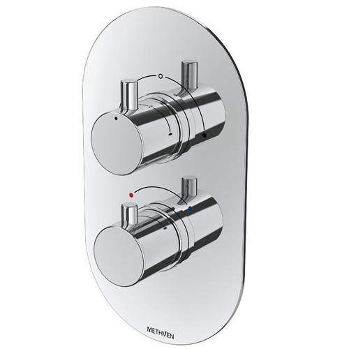 Methven Kaha Concealed Thermostatic Mixer Shower Valve (Chrome, 2 Outlets).