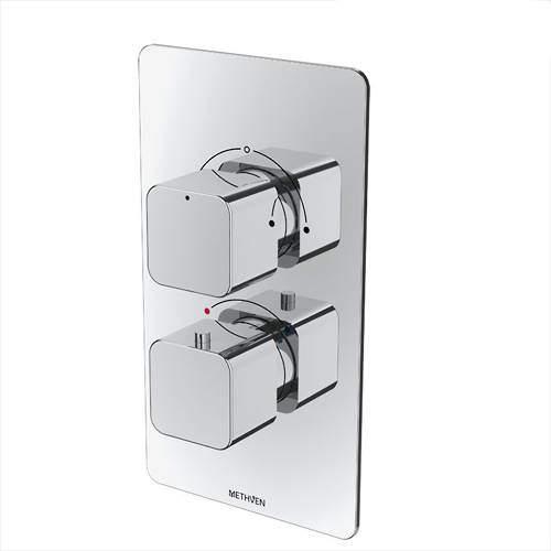Methven Kiri Concealed Thermostatic Mixer Shower Valve (Chrome, 2 Outlets).