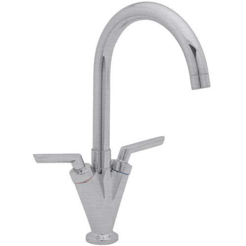 Deva Lever Action Kitchen Tap With Swivel Spout (Brushed Chrome).