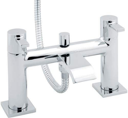 Deva Linx Bath Shower Mixer Tap With Shower Kit And Wall Bracket (Chrome).