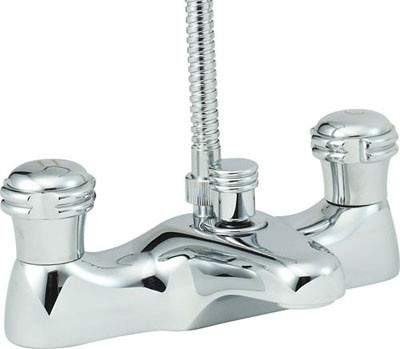 Deva Pelican Bath Shower Mixer Tap With Shower Kit (Chrome).