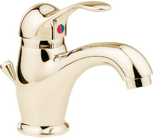 Deva Provence Mono Basin Mixer Tap With Pop Up Waste (Gold).