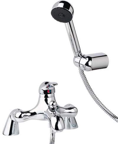 Deva Provence Bath Shower Mixer Tap With Shower Kit (Chrome).