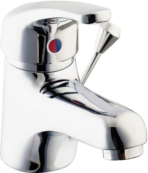 Deva Revelle Mono Basin Mixer Tap With Side Pop Up Waste (Chrome).