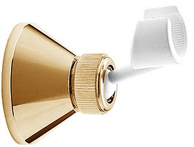 Deva Accessories Adjustable Shower Bracket With White Spigot (Gold).