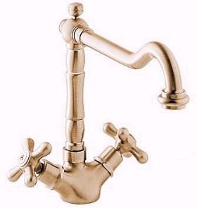 Deva Classic Brittany Monoblock Sink Mixer with Swivel Spout (Gold)