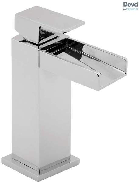 Deva Sparkle Waterfall Mono Basin Mixer Tap With Press Top Waste (Chrome).