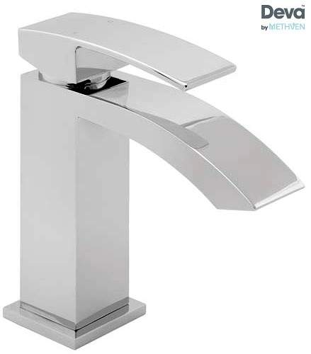 Deva Swoop Mono Basin Mixer Tap With Press Top Waste (Chrome).