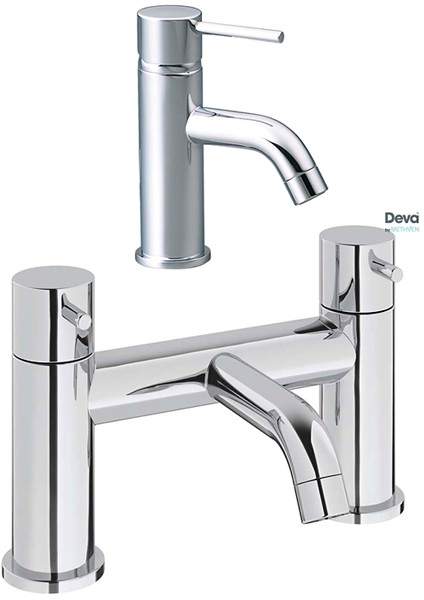 Deva Tease Basin & Bath Filler Tap Set (Chrome).